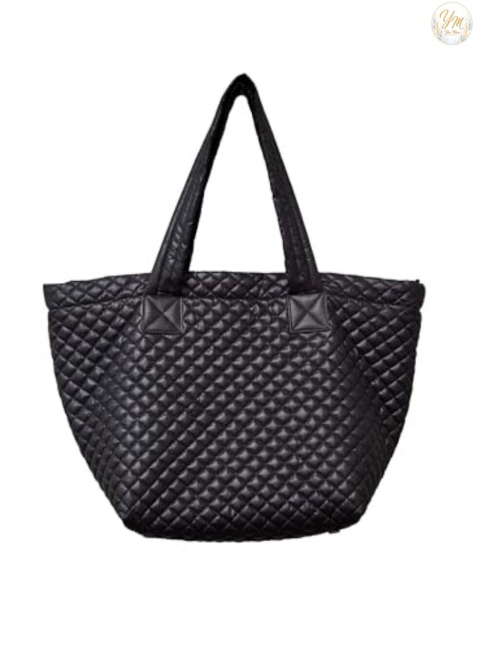 Large Quilted Zipper Tote with Pouch Water Repellent Lightweight